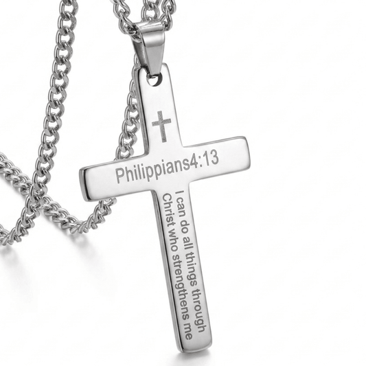Philippians 4:13 Cross Necklace - EliorWatches